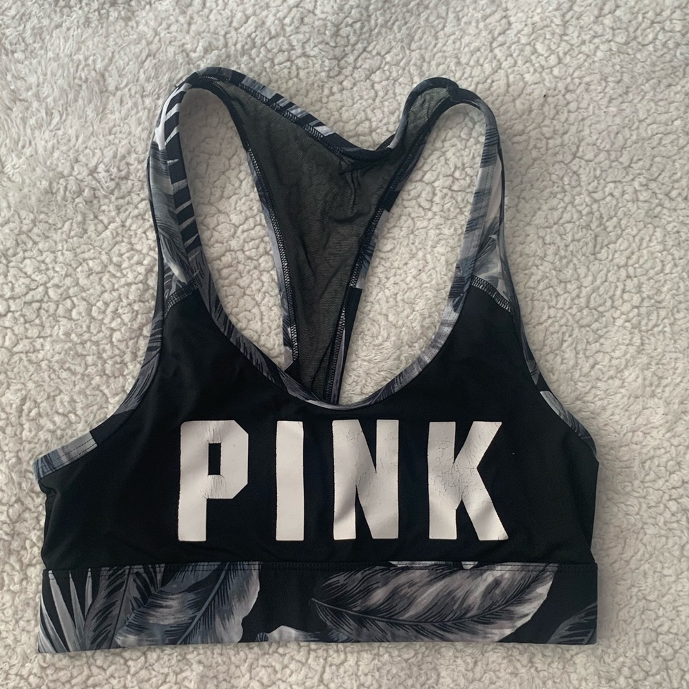 Pink sports bra
